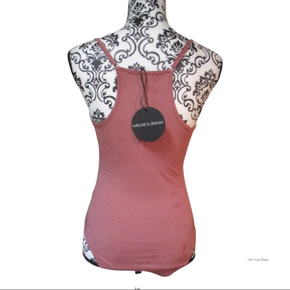 HARLOW & GRAHAM Faux Suede Bodysuit Caramel - Picture 11 of 11